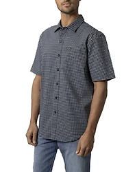 Kimes Ranch Men's MC Copper Plaid Print Short Sleeve Button-Down Stretch Performance Shirt