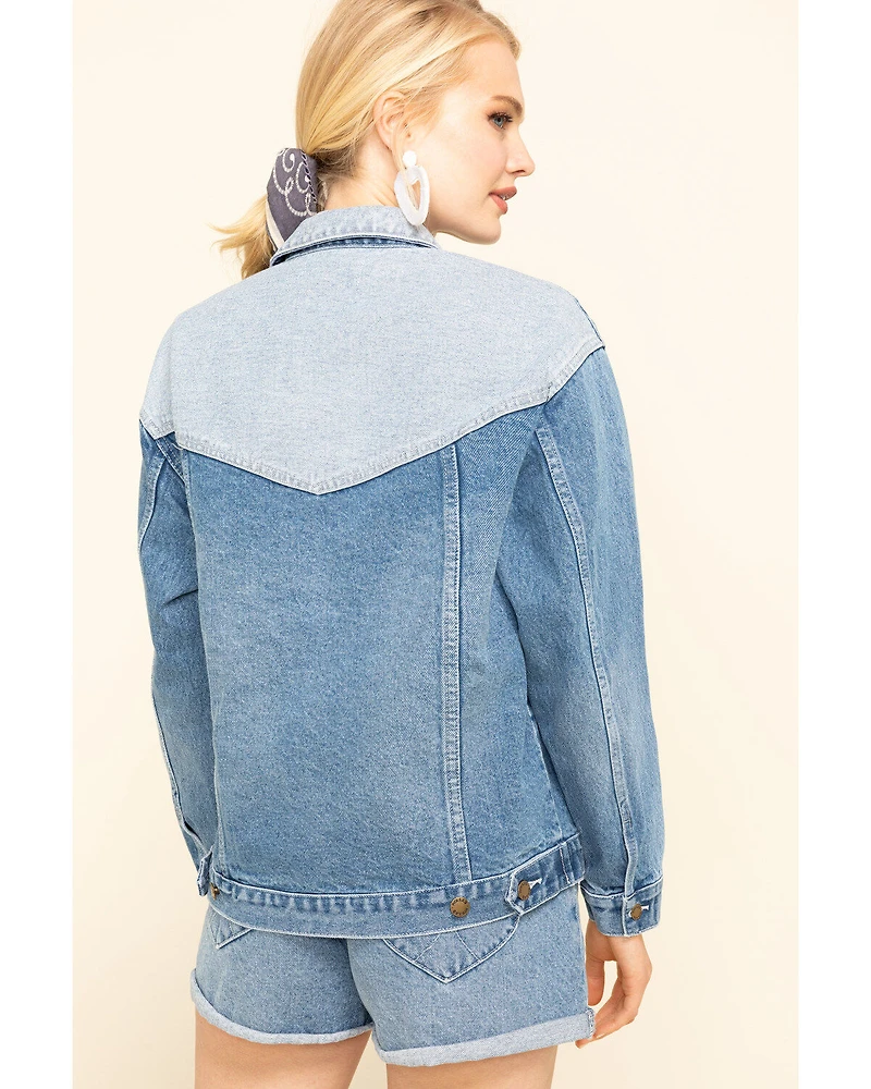 Rolla's Women's Medium Contrast Back Yoke Denim Jacket