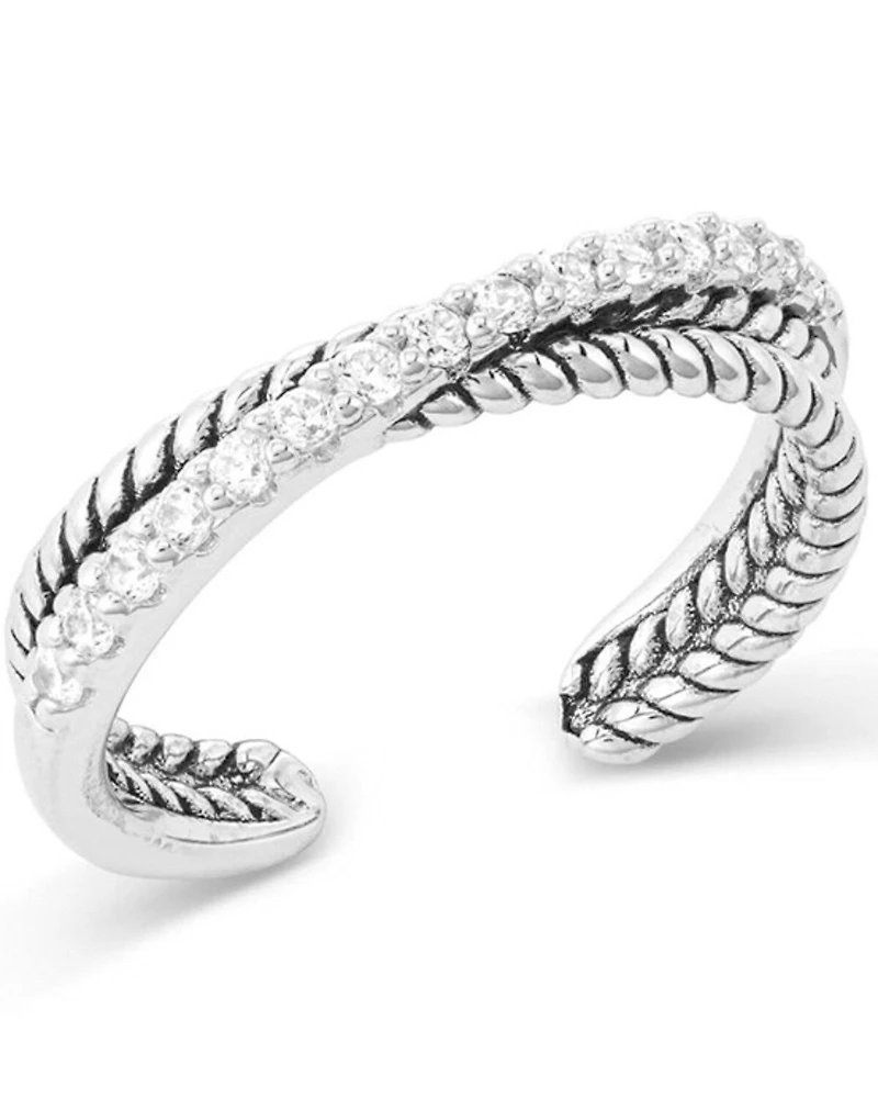 Montana Silversmiths Women's Crystal Crossover Open Ring