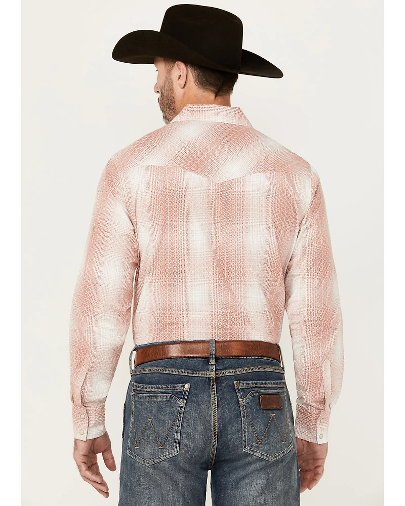 Wrangler Retro Men's Plaid Print Long Snap Western Shirt