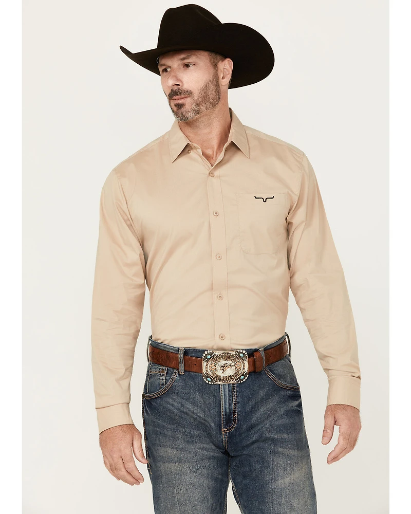 Kimes Ranch Men's Team Solid Long Sleeve Button-Down Performance Western Shirt