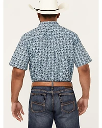 Cody James Men's Sunny Day Floral Medallion Print Short Sleeve Button-Down Stretch Western Shirt