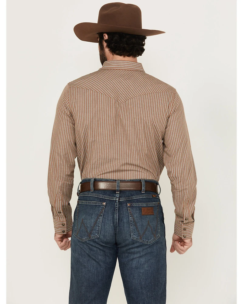 Cody James Men's Tanner Vertical Striped Print Long Sleeve Snap Western Shirt