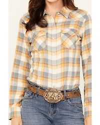 Wrangler Retro Women's Boot Barn Exclusive Plaid Print Long Sleeve Pearl Snap Flannel Shirt