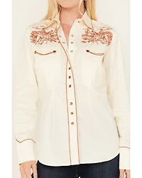 Rockmount Ranchwear Women's Embroidered Scenic Long Sleeve Pearl Snap Western Shirt