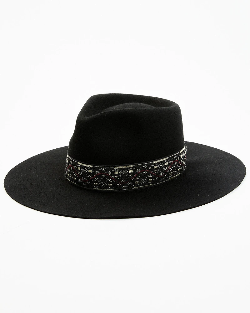 Shyanne Women's Jacquard Ribbon Band Felt Western Fashion Hat