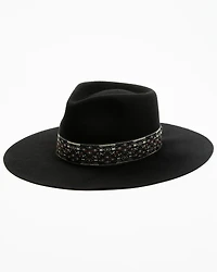 Shyanne Women's Jacquard Ribbon Band Felt Western Fashion Hat