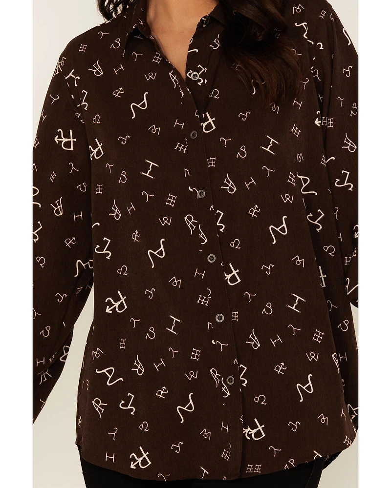 Ariat Women's Branding Print Long Sleeve Button-Down Western Shirt