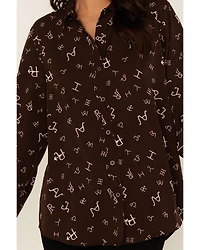 Ariat Women's Branding Print Long Sleeve Button-Down Western Shirt