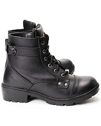 Milwaukee Leather Women's Front Lace Motorcycle Boots - Round Toe
