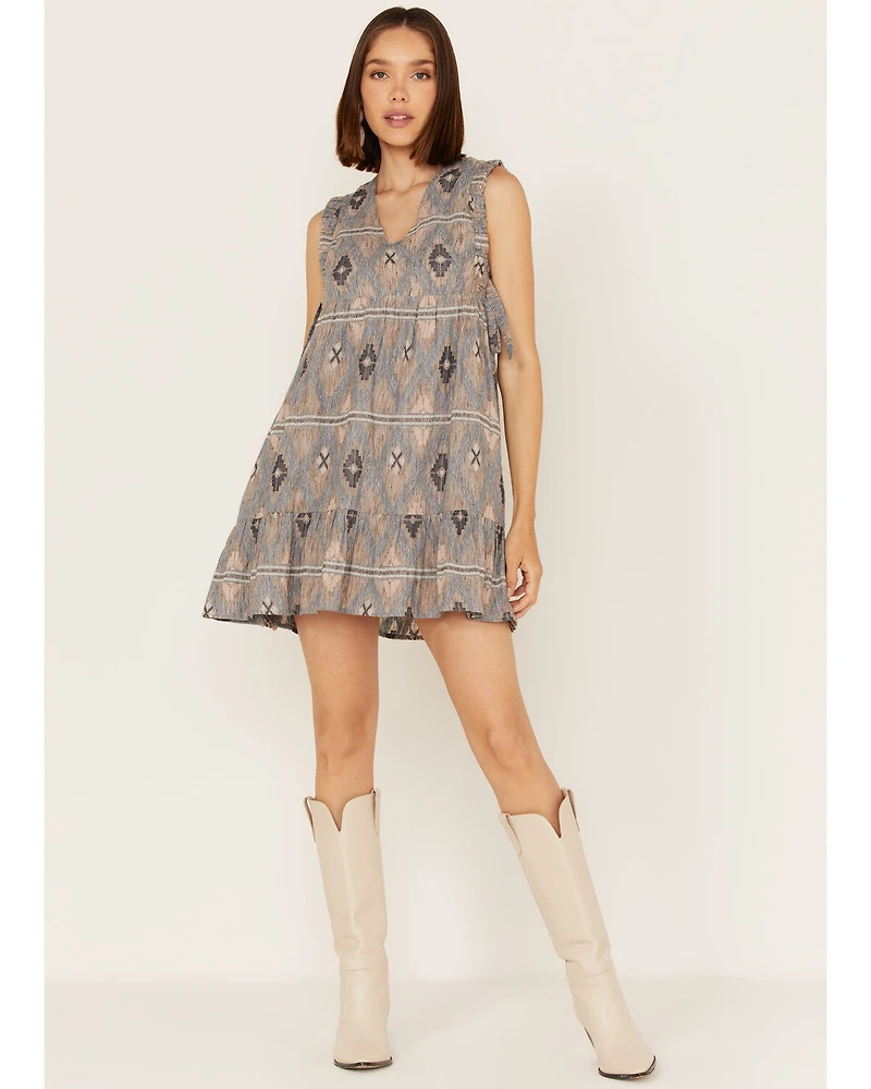 Cleo + Wolf Women's Southwestern Print Tie Mini Dress