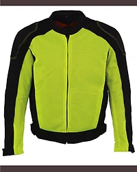 Milwaukee Leather Men's High Visibility Mesh Racer Jacket with Removable Rain Liner - 3X