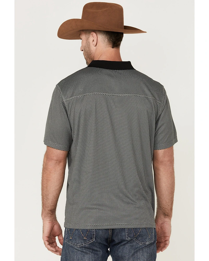 RANK 45® Men's Reride Geo Print Short Sleeve Performance Polo Shirt