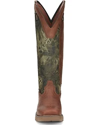 Justin Men's Rush Strike Camo Shaft Leather Pull On Snake Boots - Square Toe