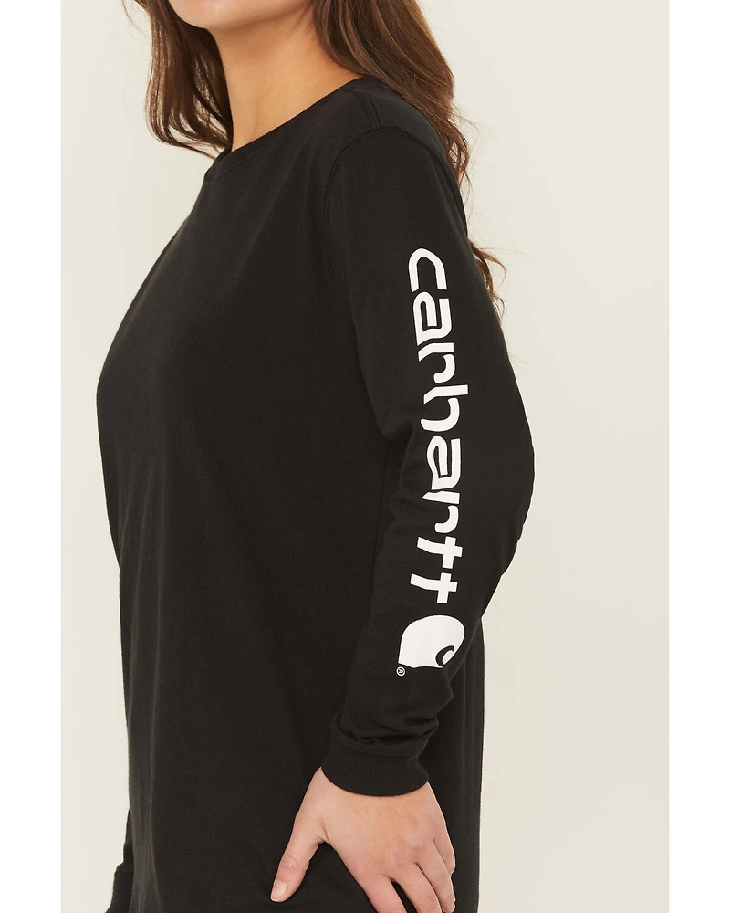 Carhartt Women's Loose Fit Heavyweight Long Sleeve Logo Graphic Work Tee