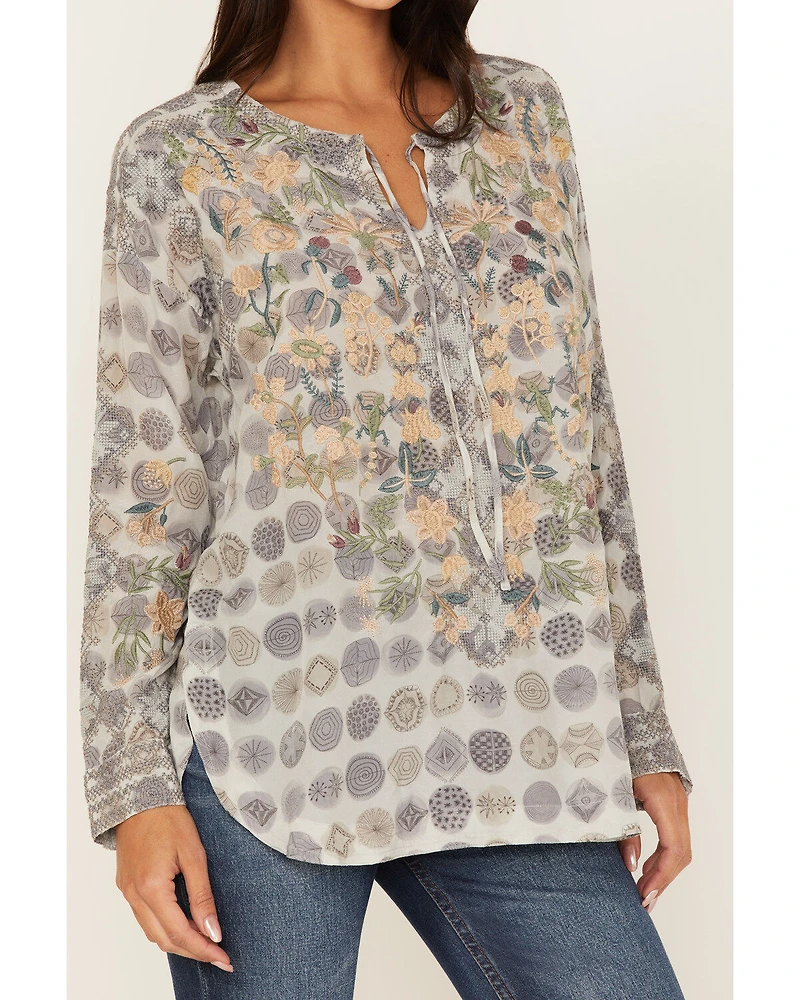Johnny Was Women's Lakeside Darlyn Embroidered Blouse