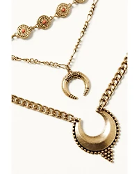 Shyanne Women's Golden Hour Three-Strand Crescent Necklace