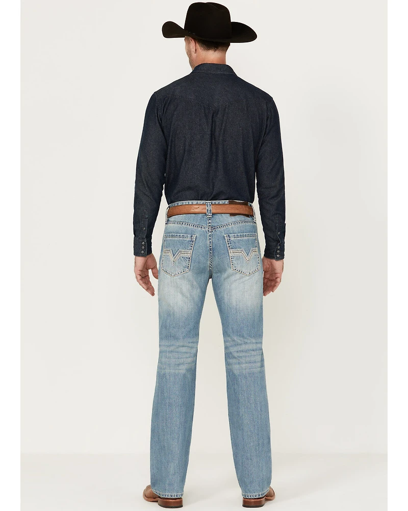 Rock & Roll Denim Men's Double Barrel Medium Vintage Wash Relaxed Stretch Jeans