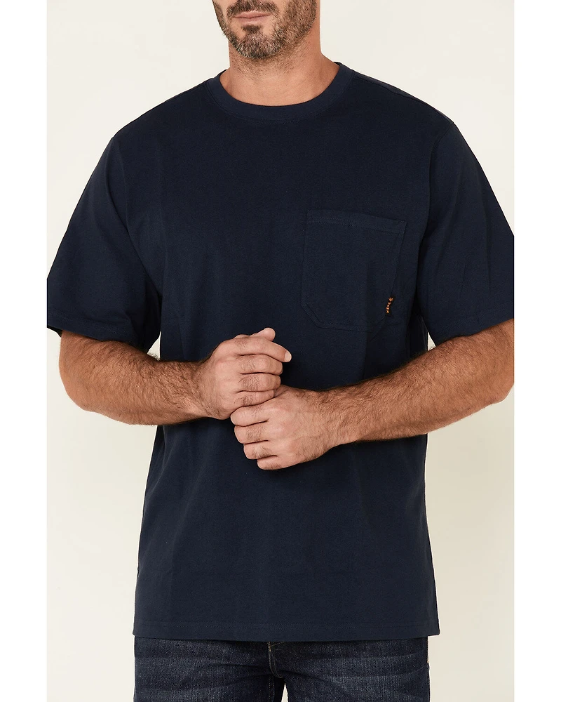 Hawx Men's Solid Navy Forge Short Sleeve Work Pocket T-Shirt - Big