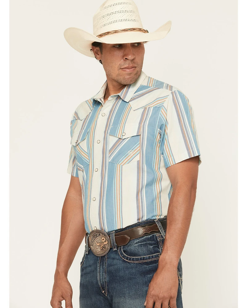 Ariat Men's Hilton Retro Fit Striped Short Sleeve Snap Western Shirt