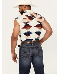 Cody James Men's Beer Run Southwestern Print Bubba Sleeveless Snap Western Shirt