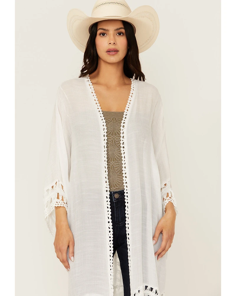Shyanne Women's Crochet Fringe Kimono