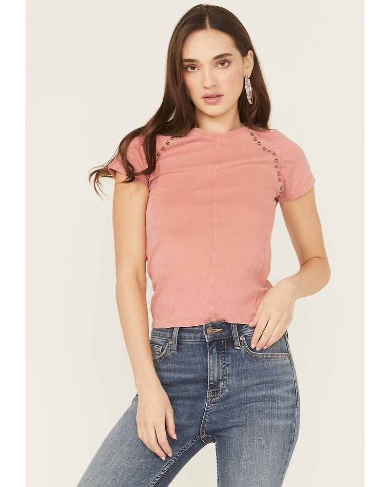 Rock & Roll Denim Women's Studded Baby Tee