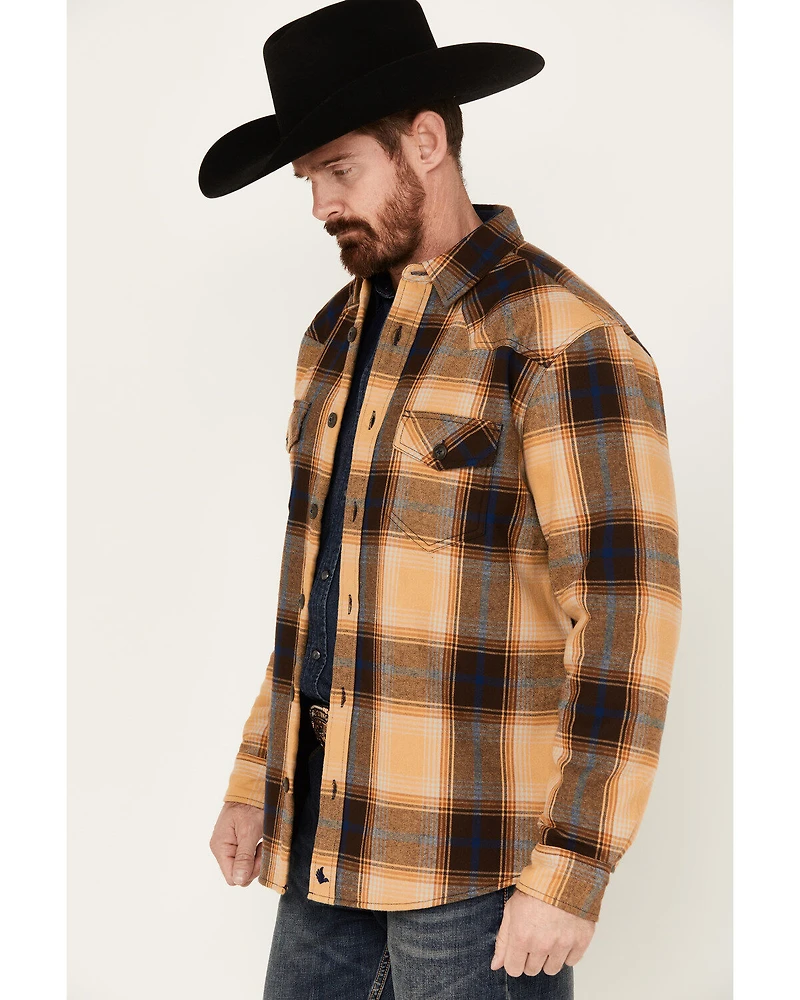 Cody James Men's Plaid Print Long Sleeve Button-Down Shirt Jacket