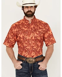 Ariat Men's VentTek Outbound Palm tree Print Short Sleeve Button-Down Performance Western Shirt - Tall
