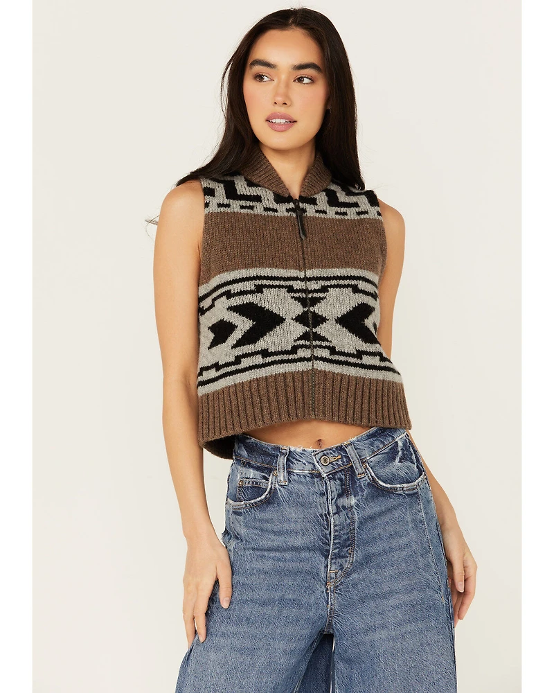 Pendleton Women's Printed Zip Sweater Vest