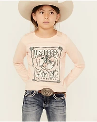 Wrangler Girls' Long Live Cowgirls Sleeve Graphic Shirt