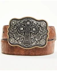 Shyanne Girls' Cross Buckle Floral Embossed Belt