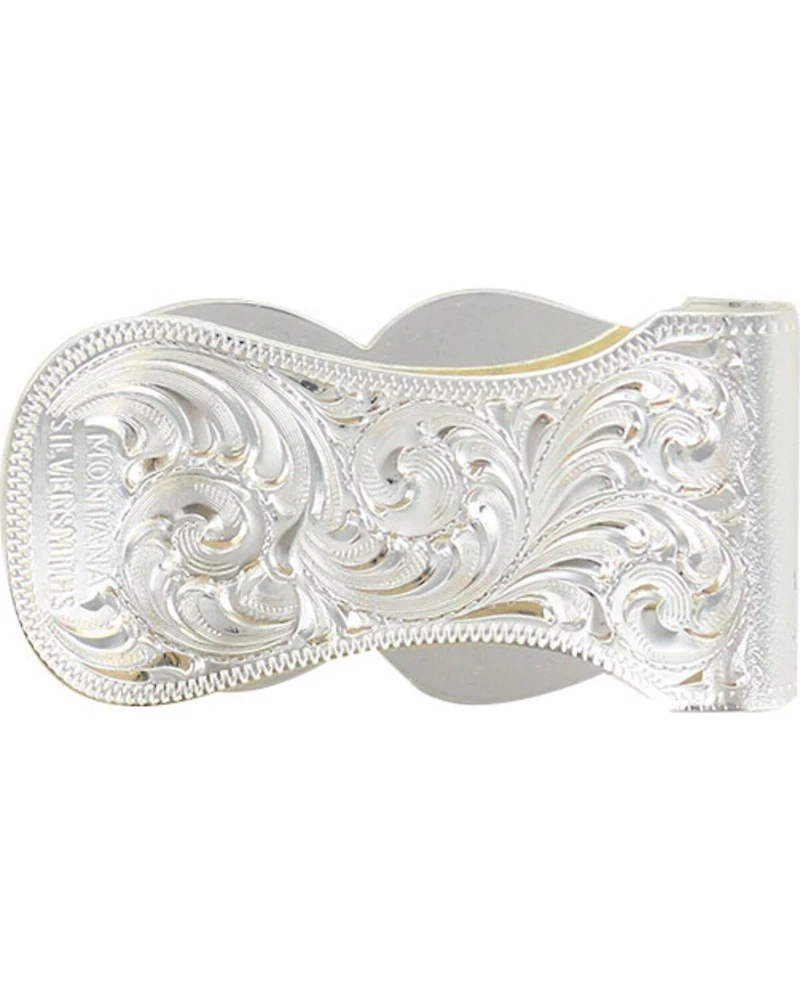 Montana Silversmiths Elk Head Scalloped Money Clip
