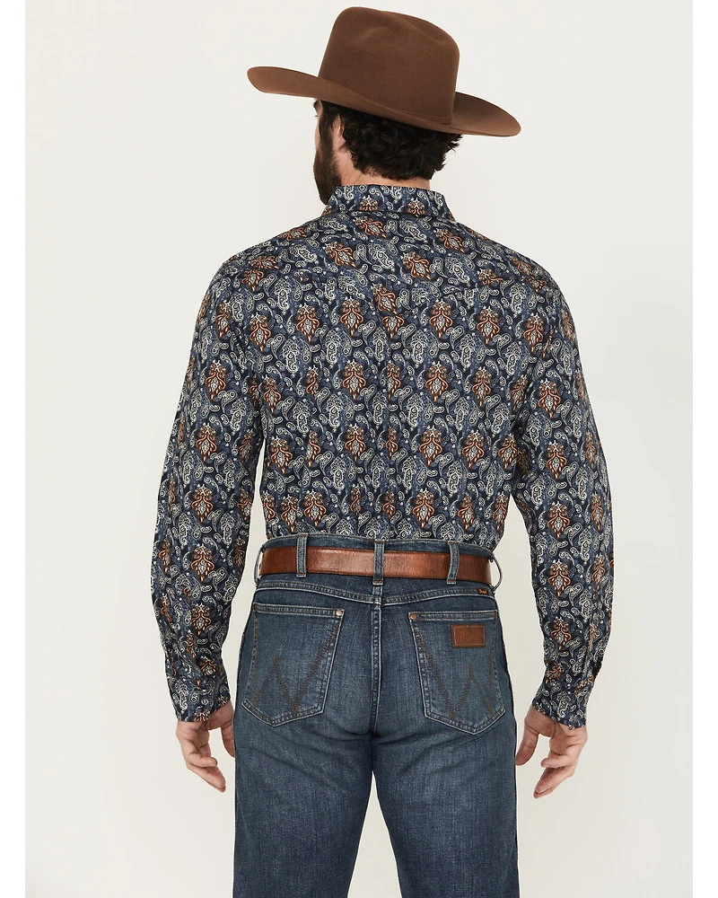 Cody James Men's Rodeo Ritz Paisley Print Long Sleeve Snap Western Shirt