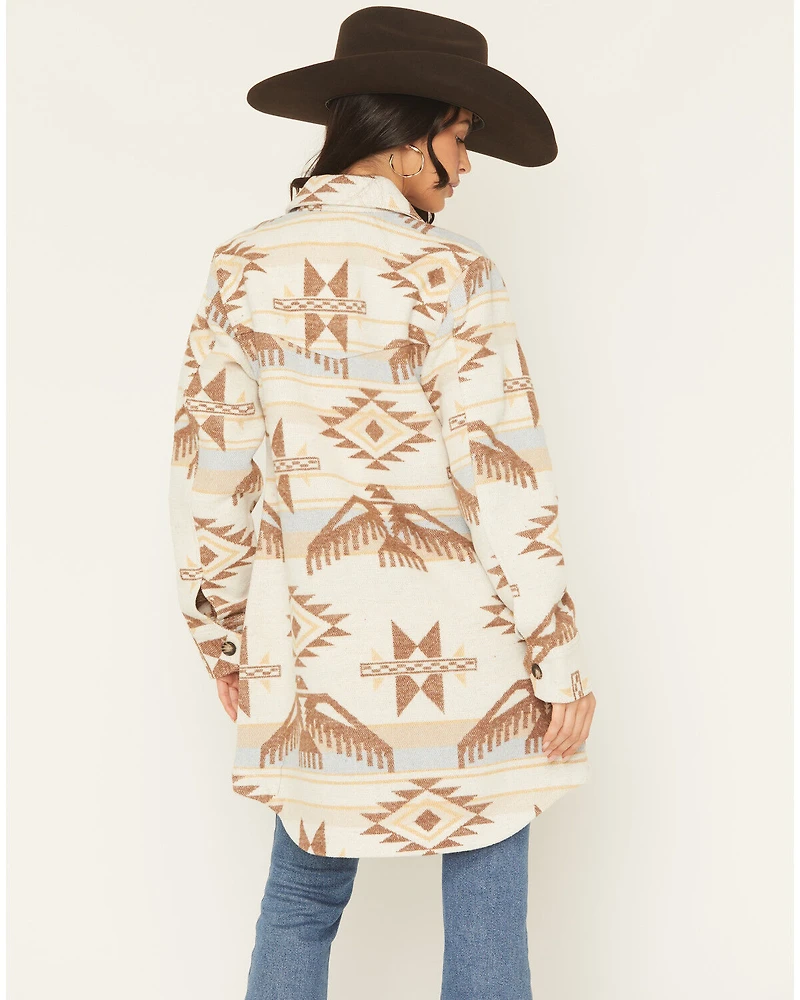 Idyllwind Women's Mcain Southwestern Print Button-Down Long Shacket