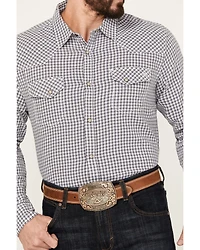 Blue Ranchwear Men's Rawlins Plaid Print Long Sleeve Western Pearl Snap Shirt