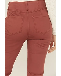Shyanne Women's Marsala Darted Waist Comfort Stretch Super Flare Jeans