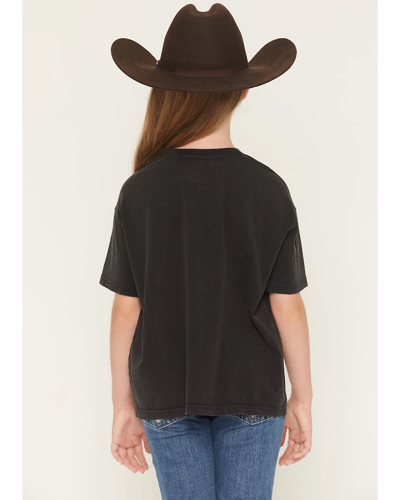 Wrangler X Lainey Wilson Girls' Watercolor Horse Short Sleeve Oversized Graphic Tee