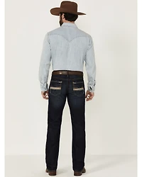 Rock & Roll Denim Men's Revolver Dark Wash Slim Straight Stretch Jeans