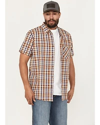 Brothers And Sons Men's Tehama Plaid Print Short Sleeve Button-Down Western Shirt