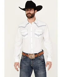 Rock 47 by Wrangler Men's Embroidered Long Sleeve Snap Western Shirt