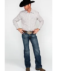 Rock & Roll Denim Men's Crinkle Washed Poplin Print Long Sleeve Western Shirt