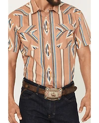Panhandle Slim Men's Southwestern Striped Print Short Sleeve Snap Western Shirt