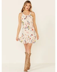 Miss Me Women's Floral Cutout Halter Mini Dress