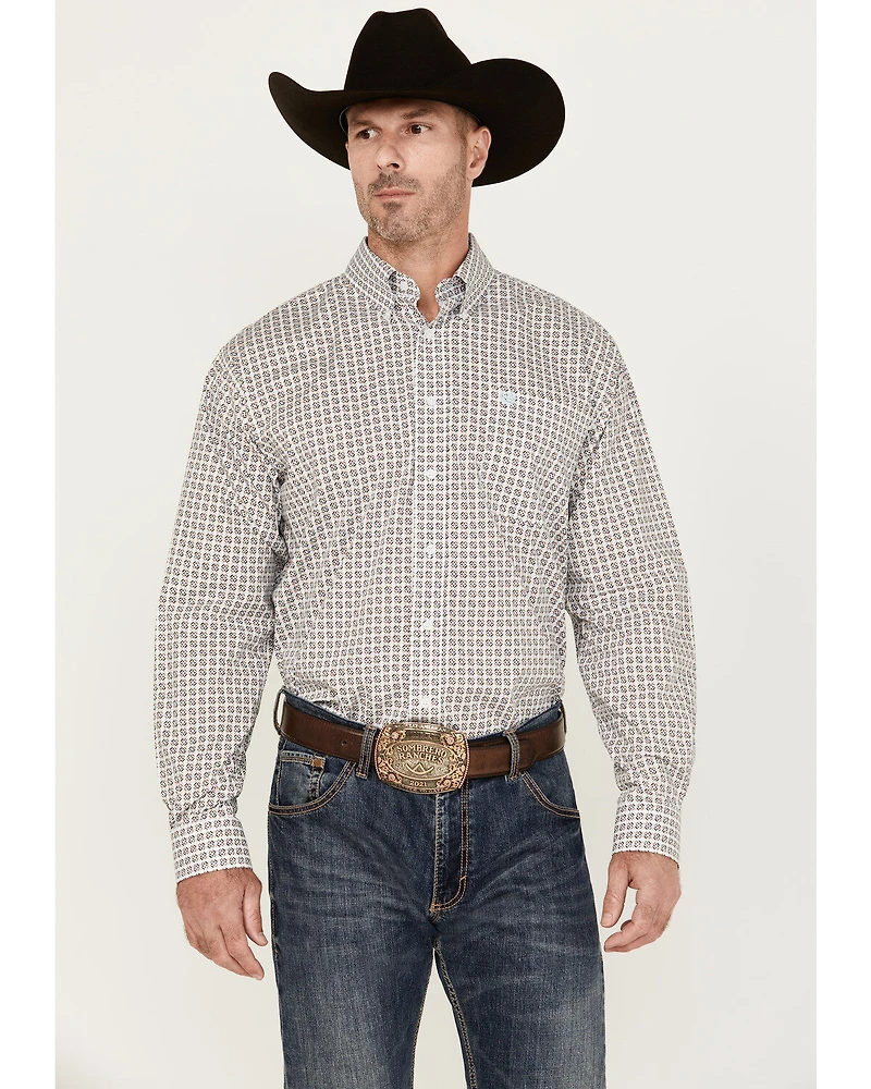 Cinch Men's Geo Print Long Sleeve Button-Down Stretch Western Shirt