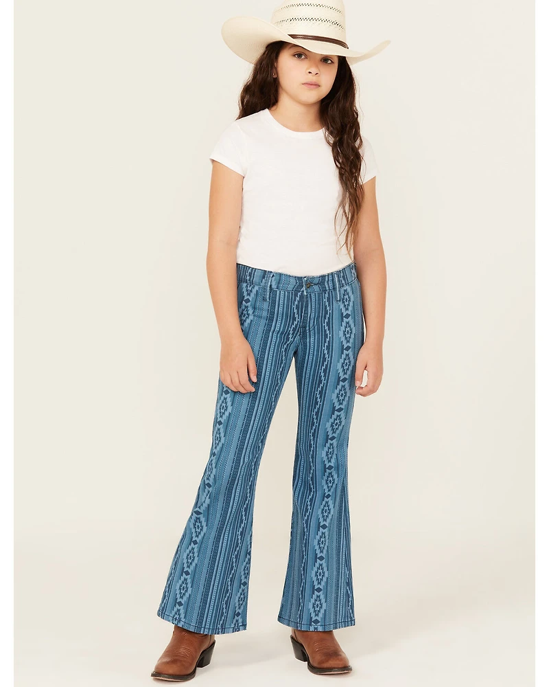 Rock & Roll Denim Girls' Southwestern Striped Flare Stretch Jeans