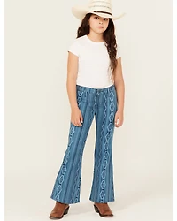 Rock & Roll Denim Girls' Southwestern Striped Flare Stretch Jeans
