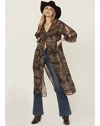 Shyanne Women's Floral Print Chiffon Kimono