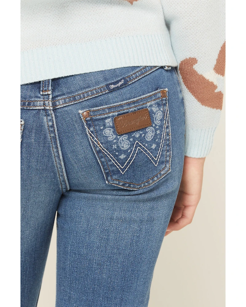 Wrangler Girls' Dark Wash Bootcut Stretch Denim Jeans