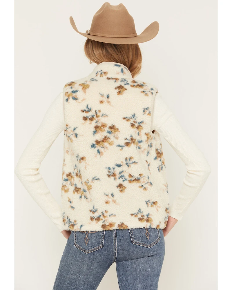 Shyanne Women's Floral Print Sherpa Vest